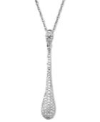 Diamond Necklace, 14k White Gold Diamond Pave Elongated Pendant (1/3 Ct. T.w.)