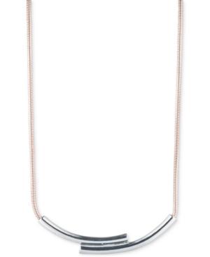Anne Klein Silver-tone Polished Bypass Collar Necklace