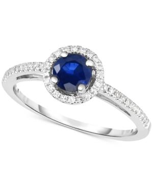 Sapphire (5/8 Ct. T.w.) & Diamond (1/6 Ct. T.w.) In 14k White Gold