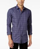 Alfani Men's Big And Tall Classic Fit Long-sleeve Check Shirt, Only At Macy's