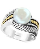 Effy Cultured Freshwater Pearl (10mm) Ring In Sterling Silver & 18k Gold