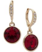 Givenchy Gold-tone Pave & Red Stone Drop Earrings