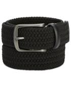 Perry Ellis Men's Webbed Leather-trim Belt