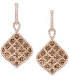 Le Vian Chocolatier White And Chocolate Drop Earrings (1-5/8 Ct. T.w.) In 14k Rose Gold