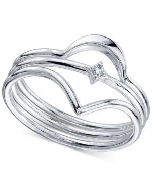 Unwritten 3-pc. Cubic Zirconia Stack Ring In Sterling Silver