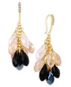 C.a.k.e. By Ali Khan Gold-tone Pink And Jet Cluster Bead Earrings