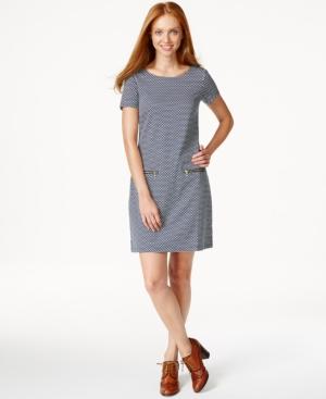 Tommy Hilfiger Polka-dot Zipper-detail Shift Dress