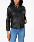 Style & Co Faux-leather Knit-contrast Jacket In Regular & Petite Sizes, Created For Macy's