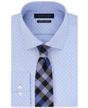 Tommy Hilfiger Men's Athletic Fit Performance Stretch Flex Collar Dress Shirt