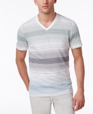 Inc International Concepts Men's Striped Cotton V-neck T-shirt, Created For Macy's