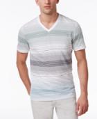 Inc International Concepts Men's Striped Cotton V-neck T-shirt, Created For Macy's