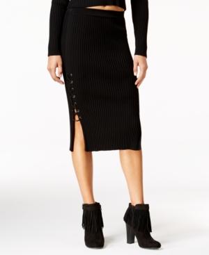 Jessica Simpson Juniors' Liv Ribbed Lace-up Skirt