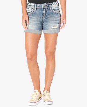 Silver Jeans Sam Cuffed Medium Blue Wash Denim Shorts