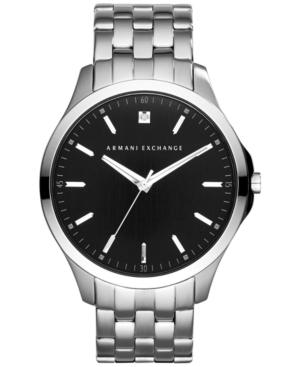 Ax Armani Exchange Men's Diamond Accent Stainless Steel Bracelet Watch 46mm Ax2158