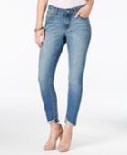 Earl Jeans High-low Frayed Hem Skinny Jeans