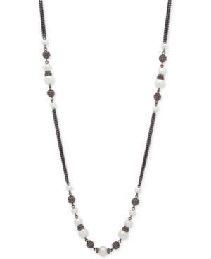 Givenchy Hematite-tone Imitation Pearl & Pave Bead 42 Statement Necklace