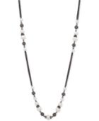 Givenchy Hematite-tone Imitation Pearl & Pave Bead 42 Statement Necklace
