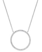 Inc International Concepts Silver-tone Pave Open Circle Pendant Necklace, Only At Macy's