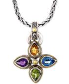 Effy Multi-gemstone Pendant Necklace (6-3/8 Ct. T.w.) 18 Pendant Necklace In Sterling Silver & 18k Gold