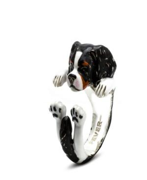 Cavalier King Charles Spanielhug Ring In Sterling Silver And Enamel