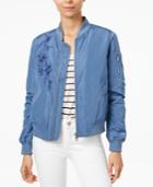 Velvet Heart Embroidered Bomber Jacket