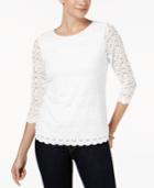 Charter Club 3/4-sleeve Lace Top, Created For Macy's