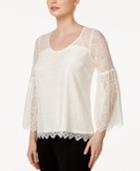 Kensie Lace Lantern-sleeve Top