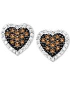 Le Vian Chocolatier Diamond Heart Stud Earrings (3/8 Ct. T.w.) In 14k White Gold