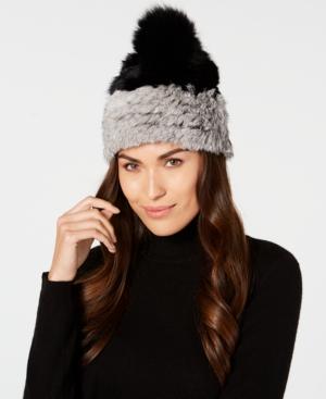 Marcus Adler Sheared Fur Pom Pom Beanie