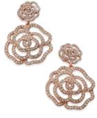 Kate Spade New York 14k Rose Gold-plated Pave Rose Drop Earrings