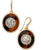 Charter Club Gold-tone Crystal & Tortoise-look Drop Earrings, Only At Macy's