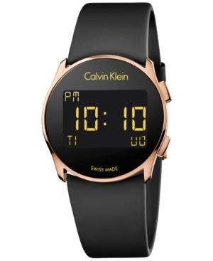 Calvin Klein Women's Swiss Digital Future Black Rubber Strap Watch 39mm K5b236d1