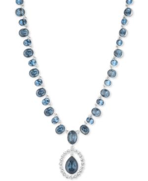 Givenchy Crystal & Stone Pendant Necklace, 16 + 3 Extender