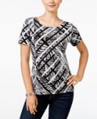Jm Collection Petite Printed Top, Only At Macy's
