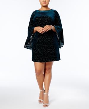 Jessica Howard Plus Size Burnout Velvet Sheath Dress