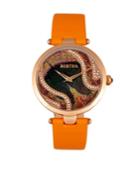 Bertha Quartz Trisha Collection Orange Leather Watch 39mm