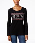 Karen Scott Holiday Scotty Dog Top, Only At Macy's