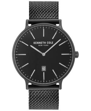 Kenneth Cole Men's Black Stainless Steel Mesh Bracelet Watch 42mm Kc15057012