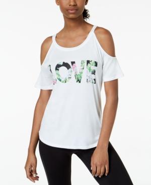 Material Girl Active Juniors' Love Tropical Cold-shoulder Graphic T-shirt, Created For Macy's