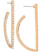 Guess Gold-tone In And Out Pave Geometric Drop Earrings
