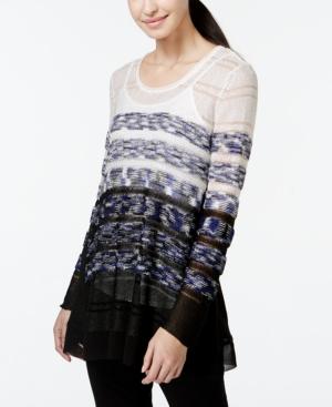 Alfani Petite Chiffon-hem Trapeze Sweater, Only At Macy's