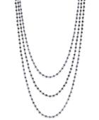 Inc International Concepts Silver-tone Jet Stone Triple Layer Necklace, Only At Macy's