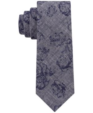 Dkny Men's Denim Floral Slim Tie