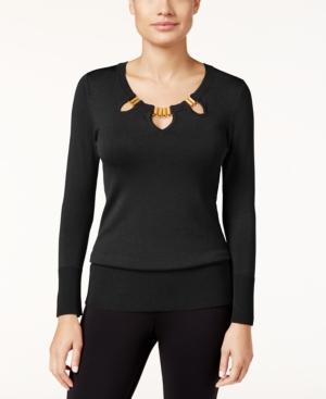 Thalia Sodi Cutout Hardware Sweater, Only At Macy's
