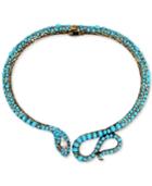 Betsey Johnson Gold-tone Multi-stone Snake Statement Necklace