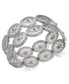 Thalia Sodi Silver-tone Crystal Filigree Disc Stretch Bracelet, Created For Macy's
