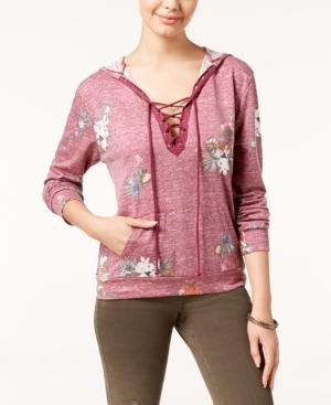 Gypsies & Moondust Juniors' Printed Lace-up Hoodie