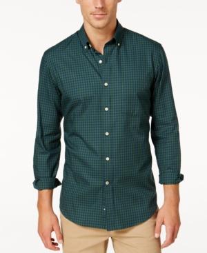 Club Room Men's Big And Tall Gingham Long-sleeve Shirt