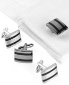 Geoffrey Beene Cufflinks, Epoxy Striped Cufflinks Boxed Set