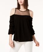 I.n.c. Ruffled Illusion Top, Created For Macy's